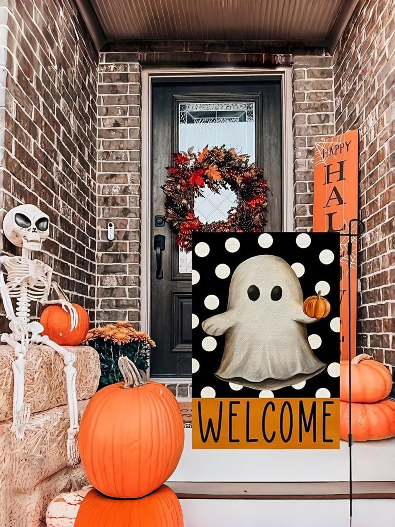 Custom Halloween Ghost Garden Flag